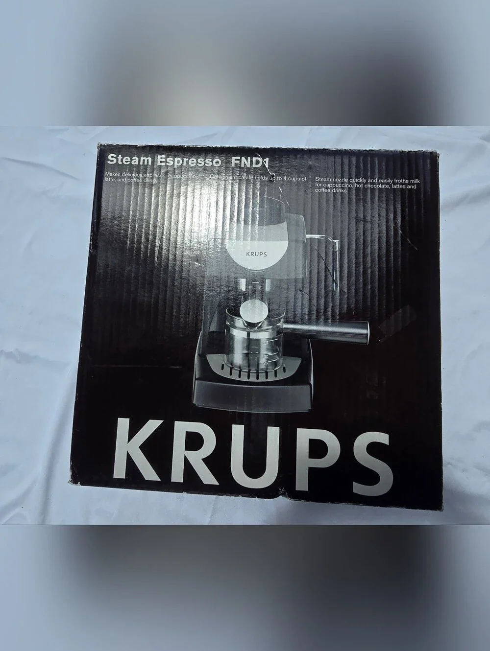 New KRUPS Steam Espresso Machine FND1 — Black Complete With Box